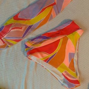 Warm geo high waisted aerie bikini ☀️